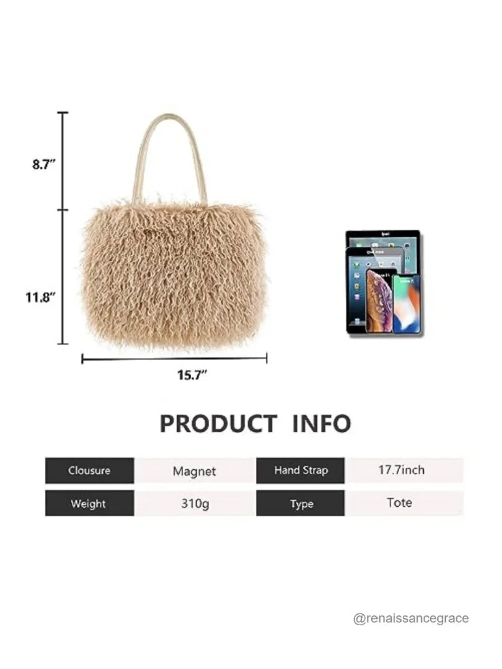 Women's Fuzzy Tote Bag Curly Handbag Furry Shoulder Bag Large Plush Top Handle